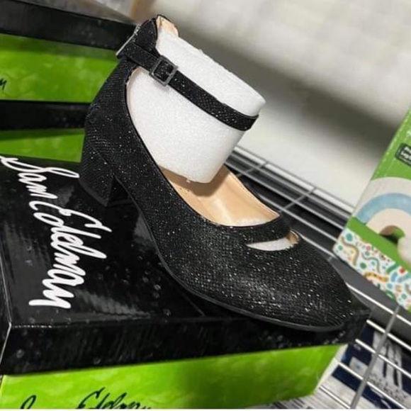 sam edelman evelyn betty black glitter ankle strap shoe - Picture 9 of 9